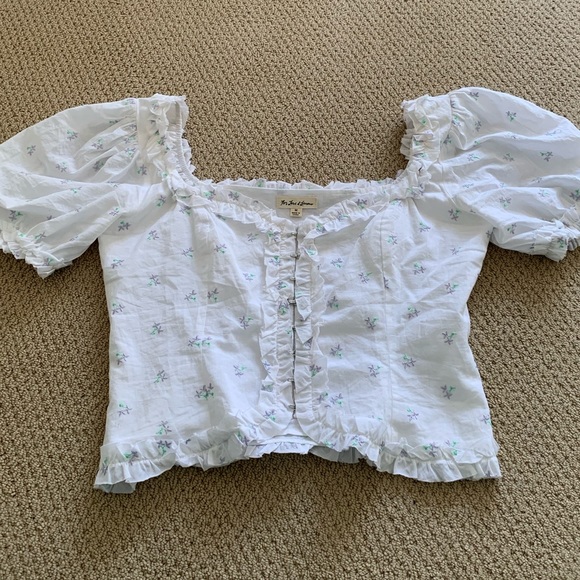 For Love and Lemons Delilah Ruffle Puff Sleeve Top - Picture 3 of 5